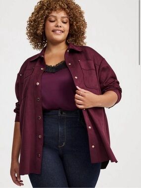 torrid Faux Suede Shacket 4X